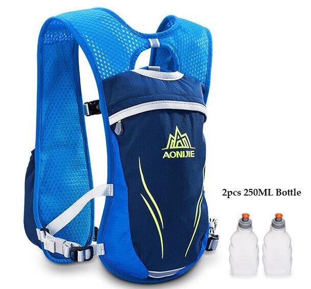 Zaino da Idratazione per Trail Running 5,5 L – Blu – con 2 borracce 250 ml