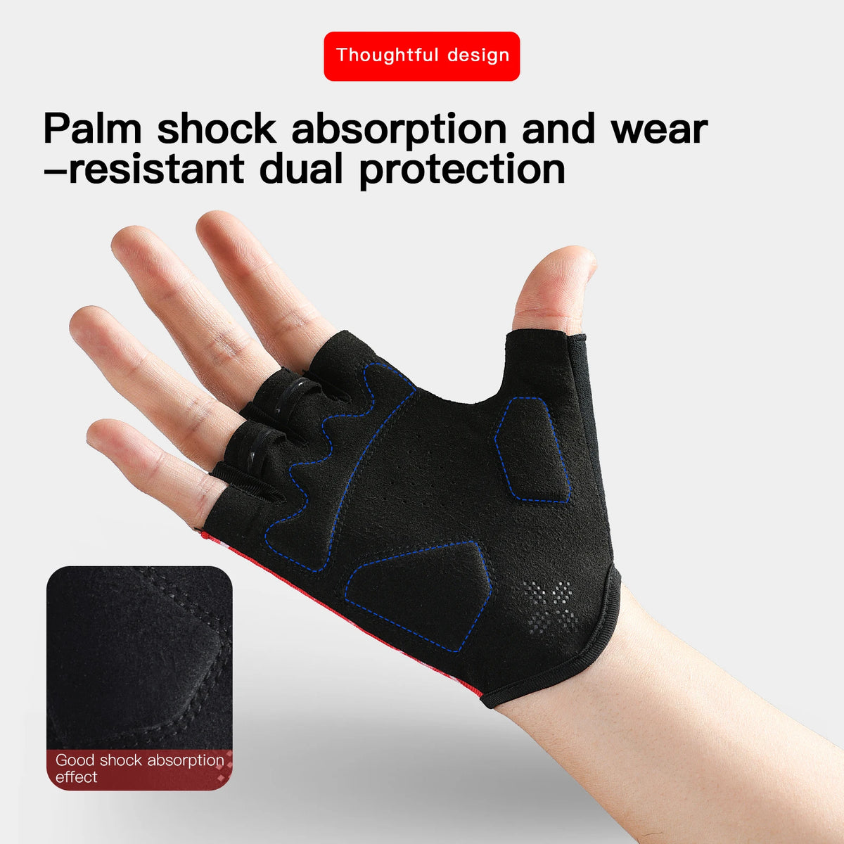 Guanti da Ciclismo a Mezze Dita con Silicone – foto 4 di 6