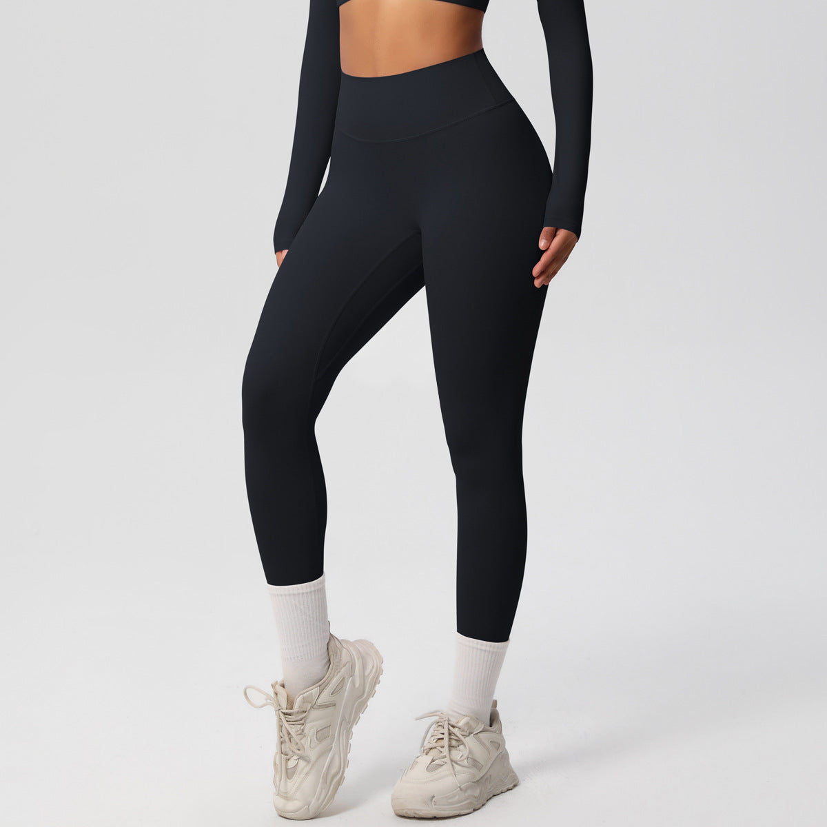 Completo Sportivo Donna – Top Schiena Lavorata e Pantaloni – Pantaloni 7100 – nero
