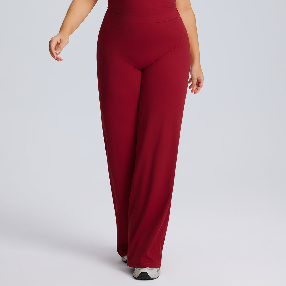 Completo Sportivo Donna – Top e Pantaloni Dritti – Solo pantaloni – rosso ciliegia