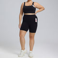 Completo Yoga Donna Aderente – Top e Leggings – Completo canotta + shorts – nero