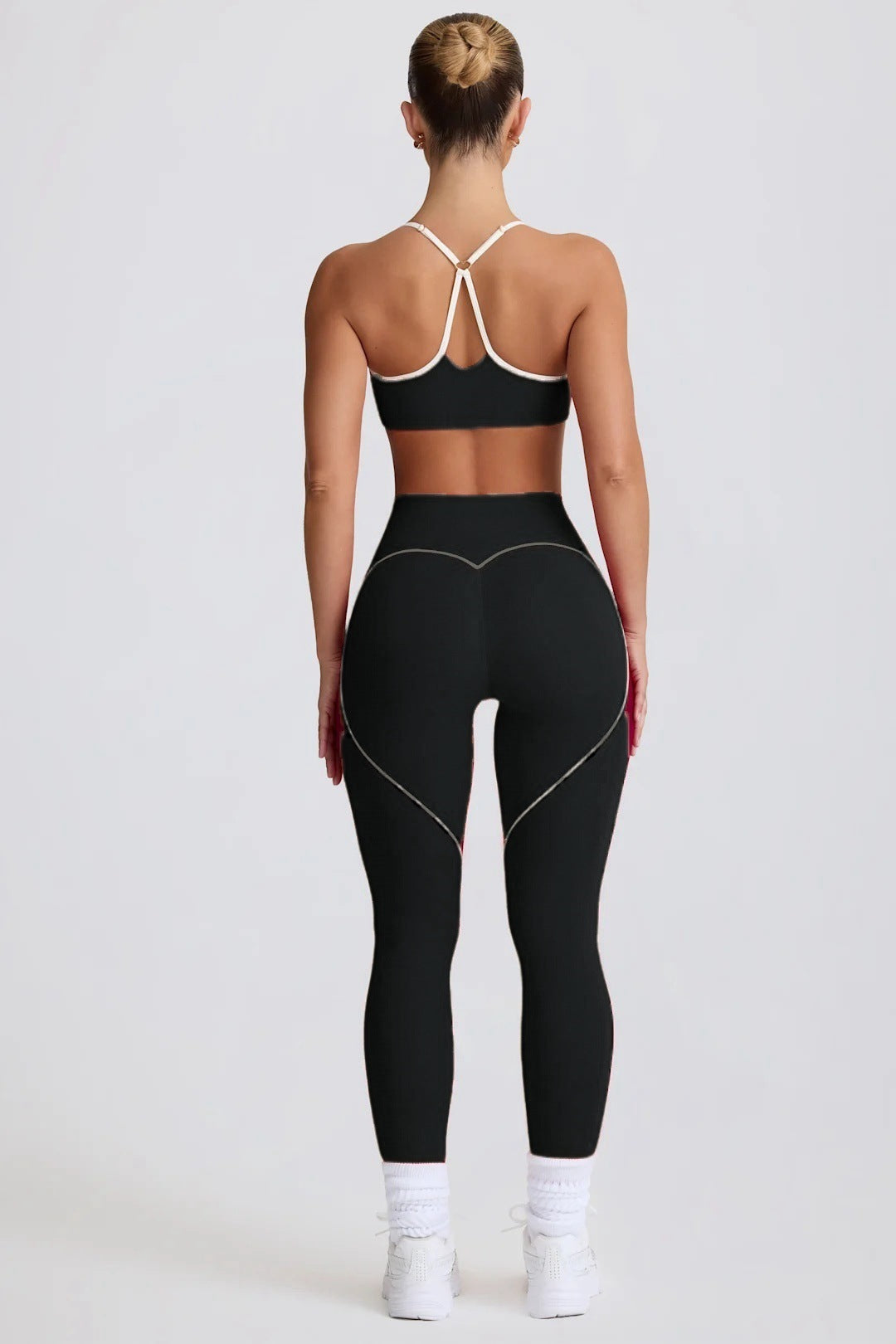 Set Sportivo Donna – Top e Leggings a Vita Alta – Nero