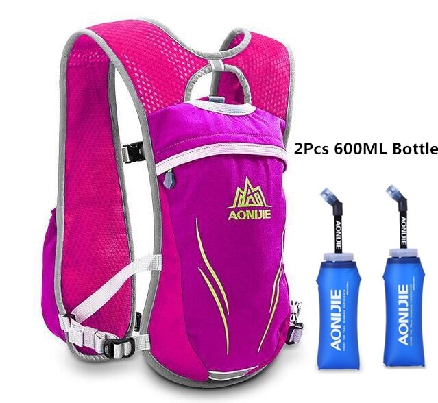 Zaino da Idratazione per Trail Running 5,5 L – Rosa – con borraccia 600 ml