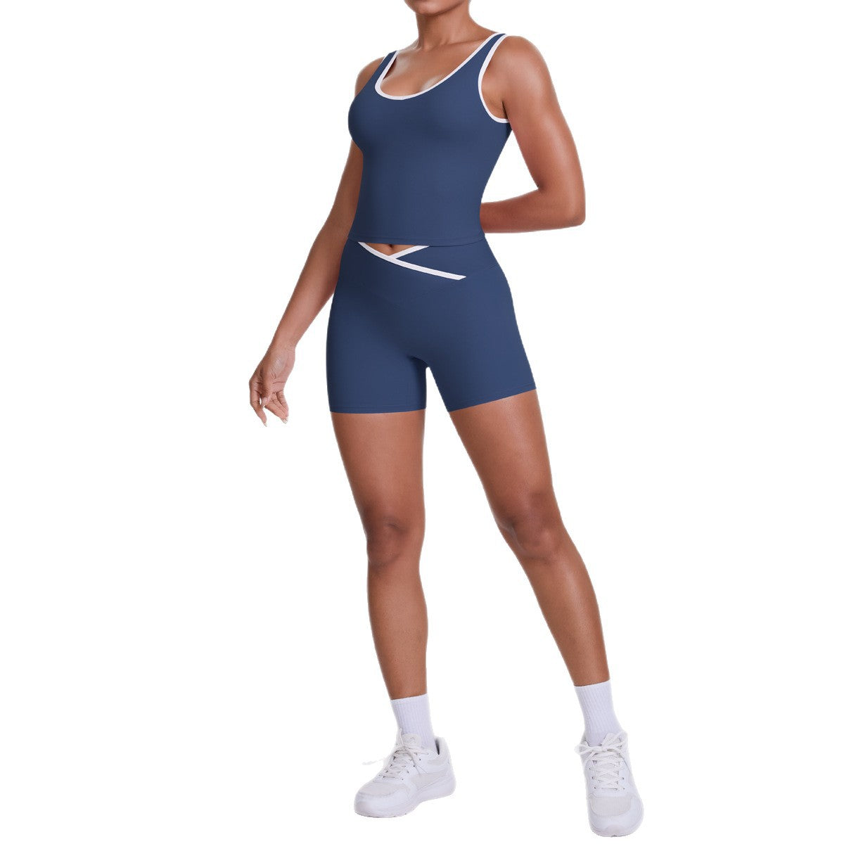 Completo Sportivo Donna – Top Incrociato e Pantaloni a Gamba Larga