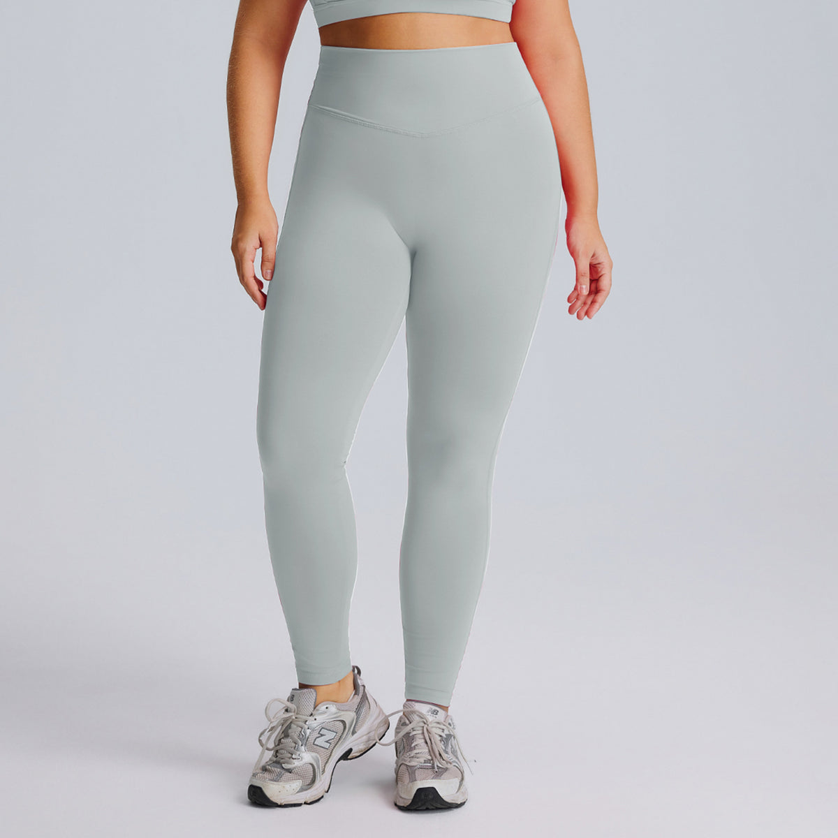 Completo Sportivo Donna – Top e Leggings per Corsa – Solo leggings – grigio ghiaccio