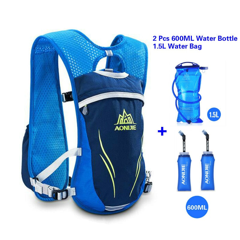 Zaino da Idratazione per Trail Running 5,5 L – Blu – sacca idrica + 600 ml