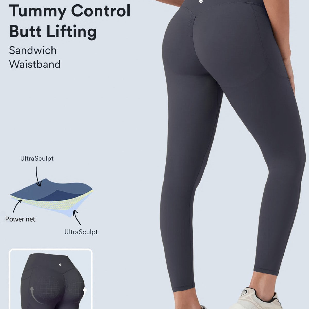 Damen-Leggings mit hohem Bund und Push-up-Effekt – Yoga und Fitness – Bild 4 von 10