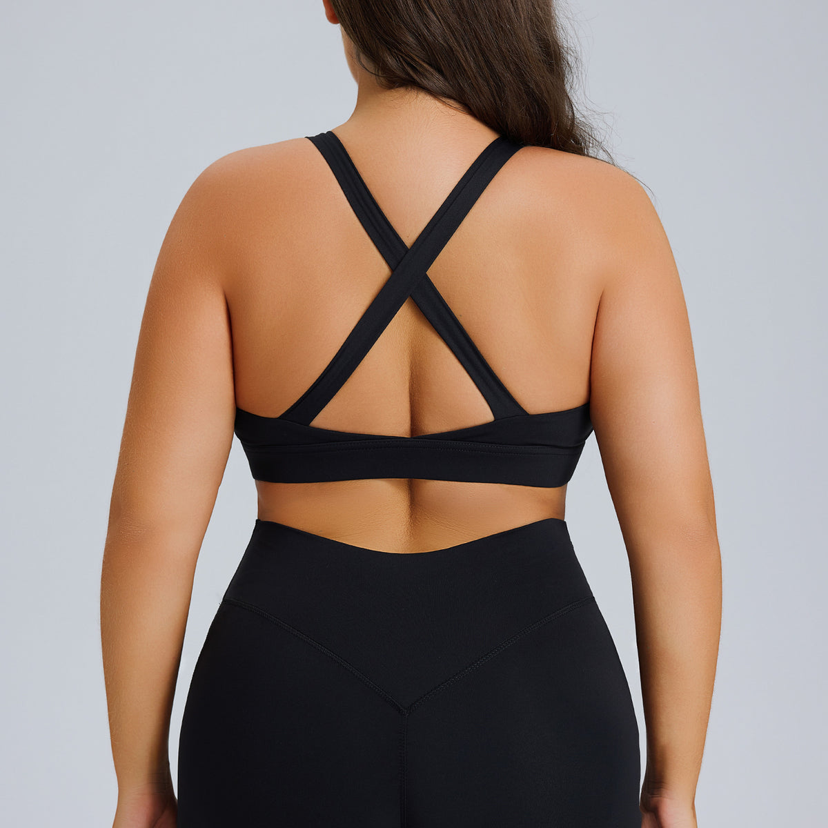 Completo Sportivo Donna – Top e Leggings per Corsa – Solo top – nero