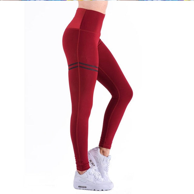 Leggings Sportivi Donna a Vita Alta – Rosso