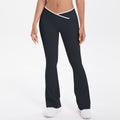 Ensemble de sport femme – Top croisé et pantalon large – Pantalon large 7116 – noir