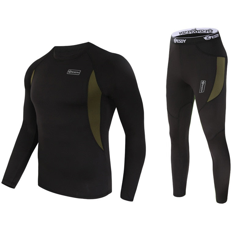 Completo Termico Uomo – Maglia e Pantalone – Nero