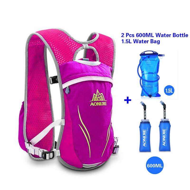 Zaino da Idratazione per Trail Running 5,5 L – Rosa – sacca idrica + 600 ml