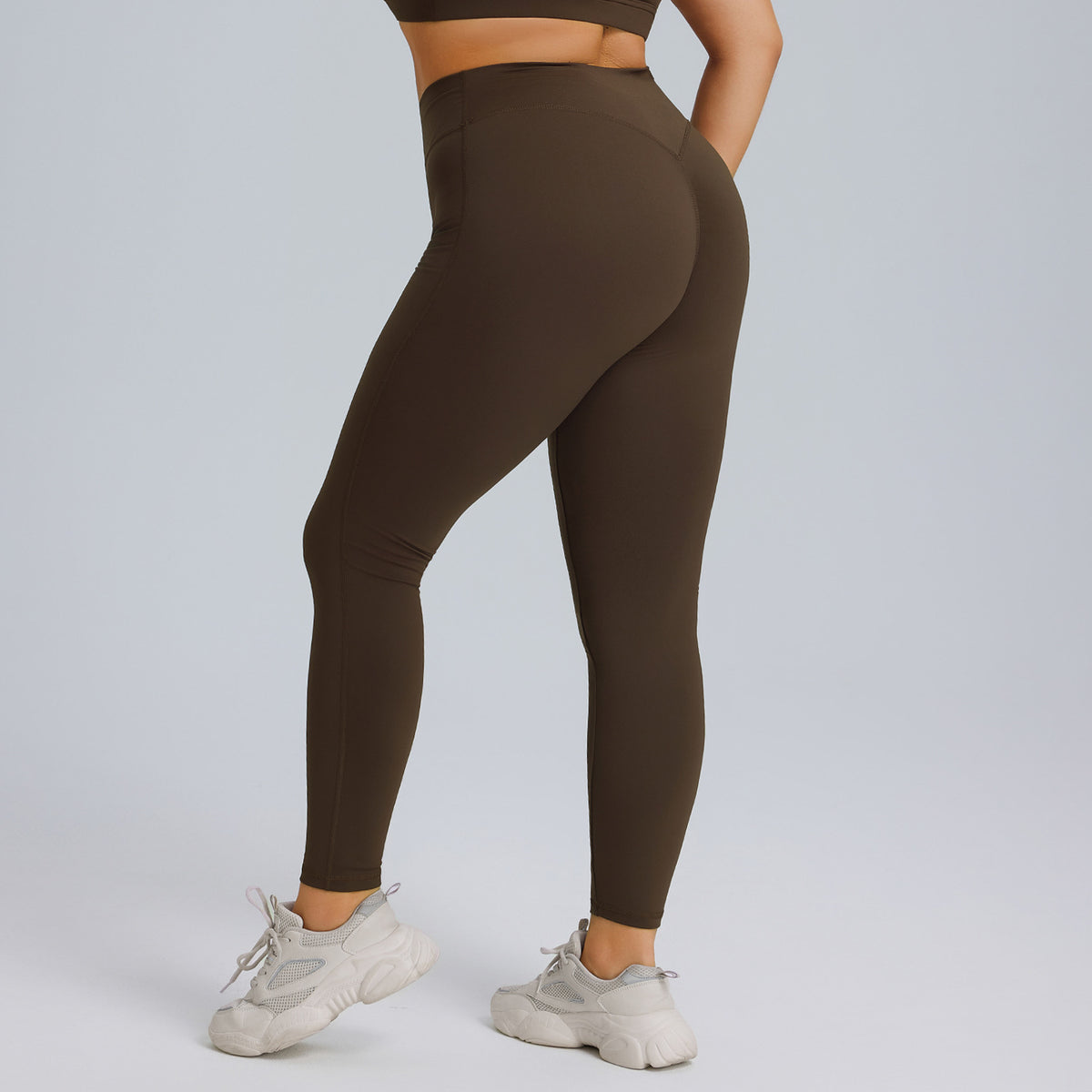 Completo Sportivo Donna – Top e Leggings per Corsa – Solo leggings – cioccolato