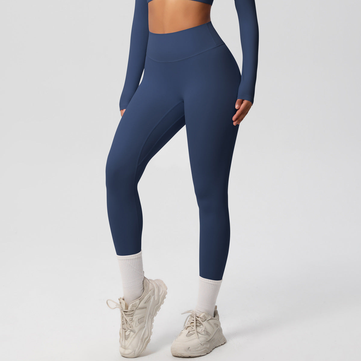 Completo Sportivo Donna – Top Schiena Lavorata e Pantaloni – Pantaloni 7100 – blu