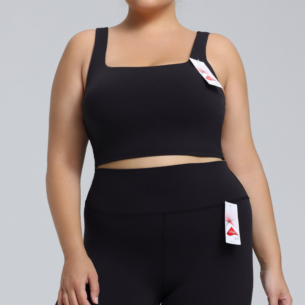 Completo Yoga Donna Aderente – Top e Leggings – Solo top – nero