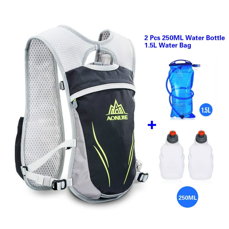 Zaino da Idratazione per Trail Running 5,5 L – Nero – sacca idrica + 250 ml