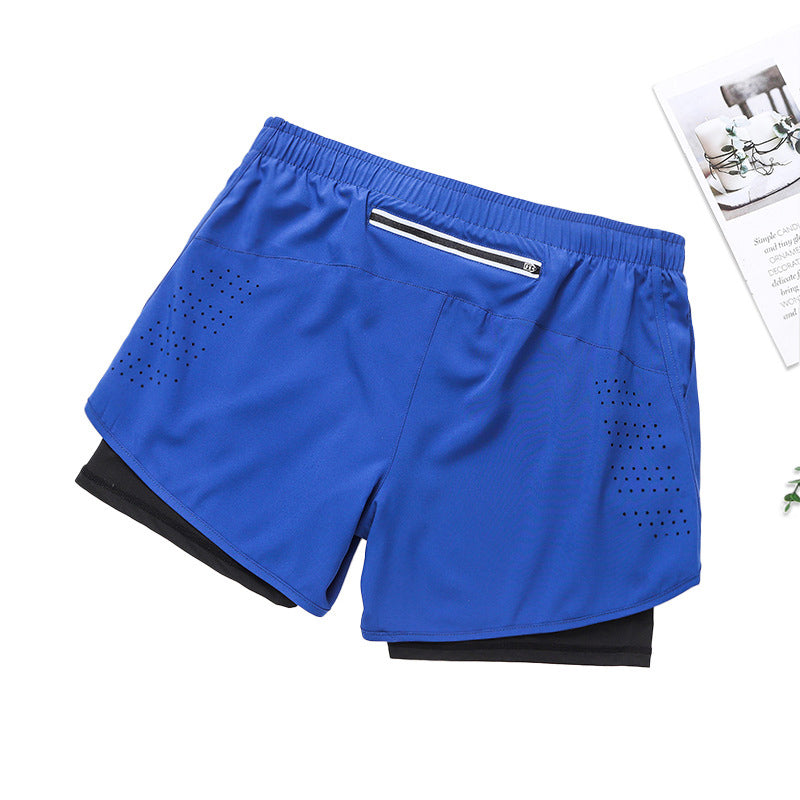 Pantaloncini Sportivi Uomo a Doppio Strato – Blu