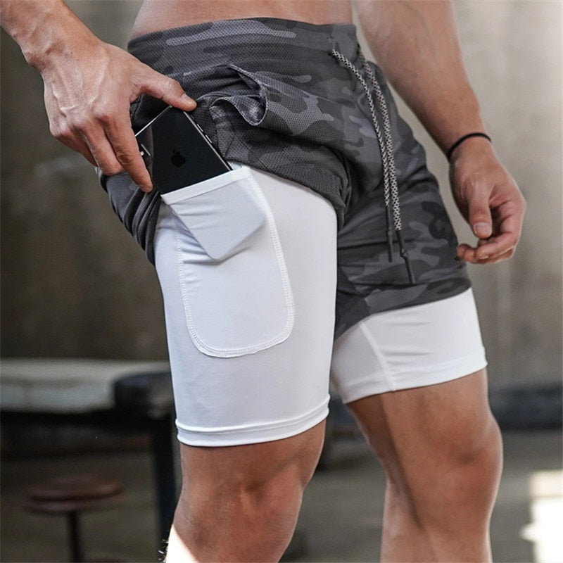 Pantaloncini da Corsa Uomo Camouflage 2 in 1 – foto 2 di 12