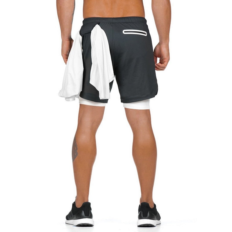 Pantaloncini Sportivi Uomo 2 in 1 con Tasche Zip – foto 5 di 8