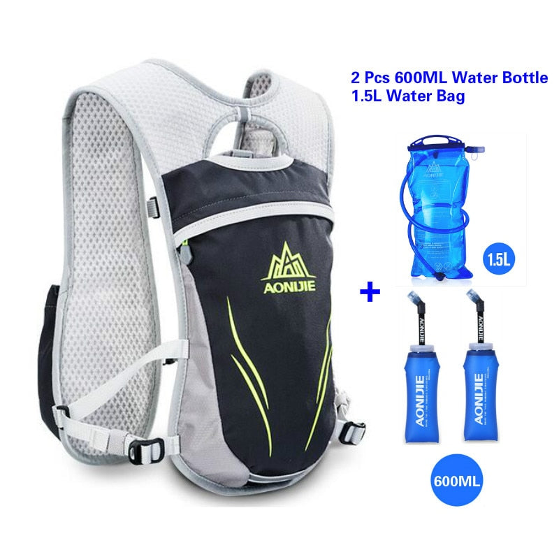 Zaino da Idratazione per Trail Running 5,5 L – Nero – sacca idrica + 600 ml