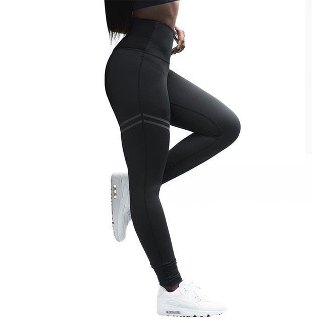 Leggings Sportivi Donna a Vita Alta – Nero