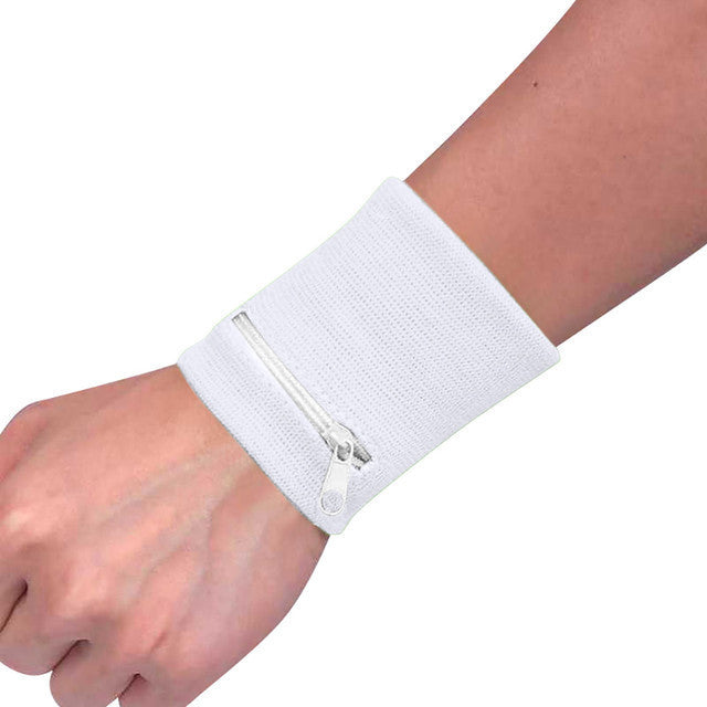 Marsupio da Polso Sportivo con Zip – Bianco
