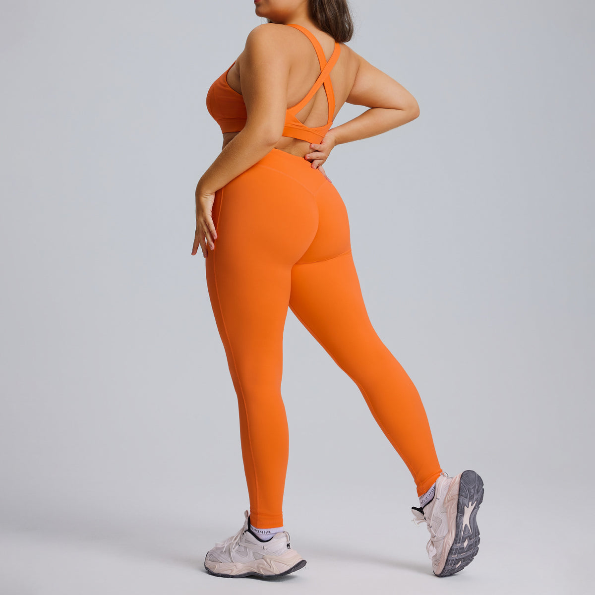 Completo Sportivo Donna – Top e Leggings per Corsa – Completo top + leggings – arancione