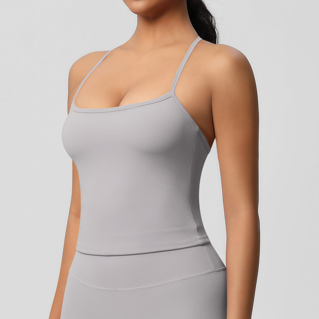 Ensemble de sport femme – Top dos travaillé et pantalon – Débardeur 7107 – gris glacier
