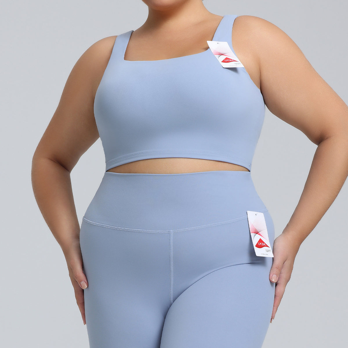Completo Yoga Donna Aderente – Top e Leggings – Solo canotta – blu