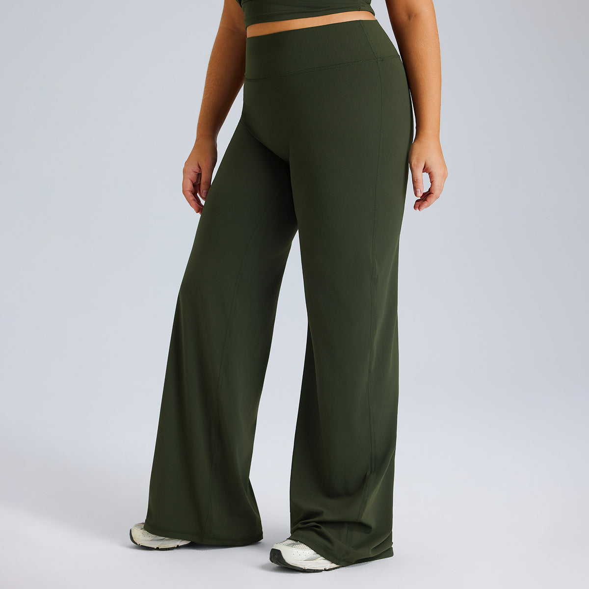 Completo Sportivo Donna – Top e Pantaloni Dritti – Solo pantaloni – verde bosco