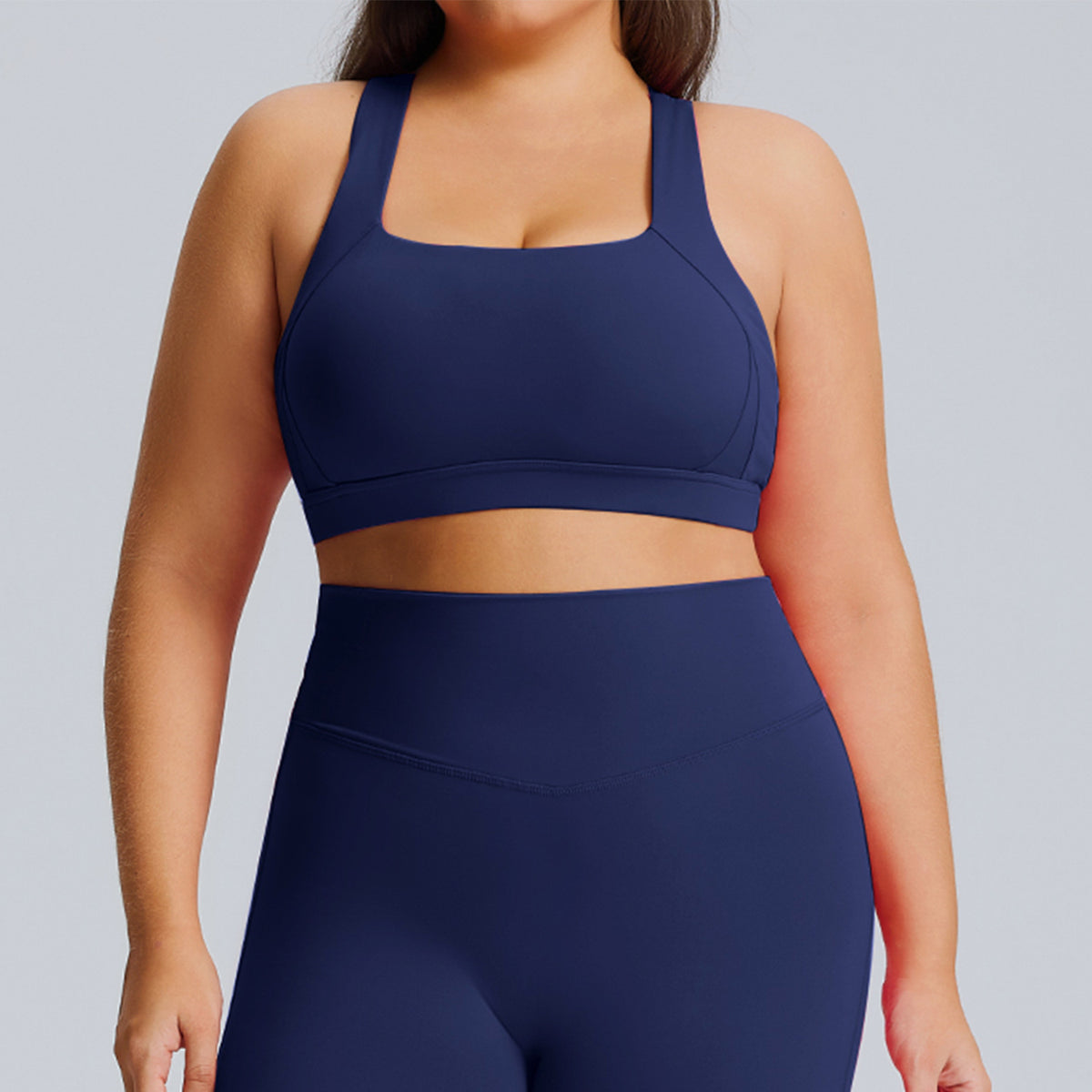 Completo Sportivo Donna – Top e Leggings per Corsa – Solo top – blu navy