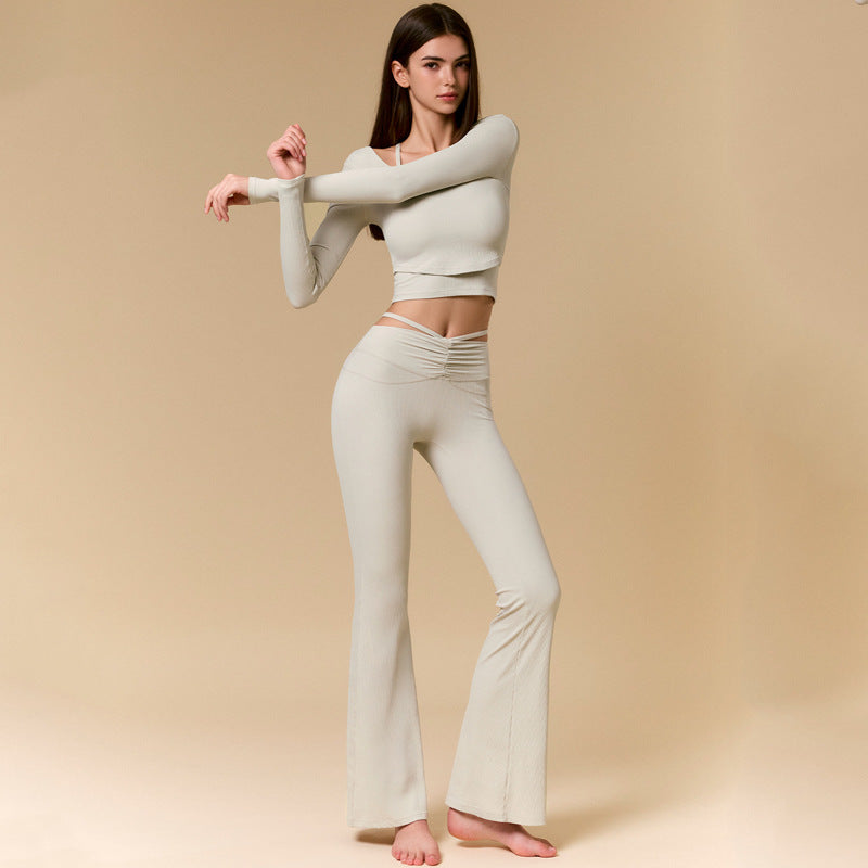 Set Fitness Donna – Crop Top e Pantaloni Svasati