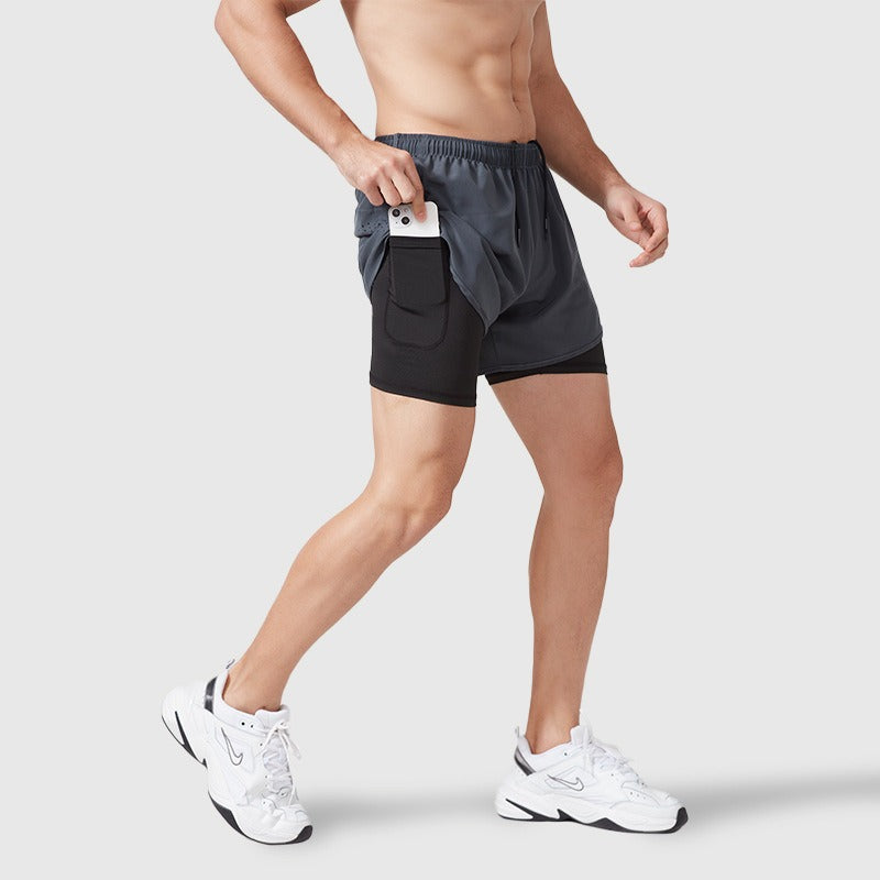 Short de sport homme double couche – photo 2 sur 9