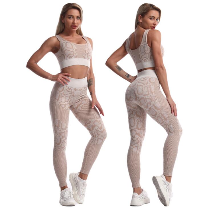 Ensemble seamless femme motif serpent – Brassière et legging