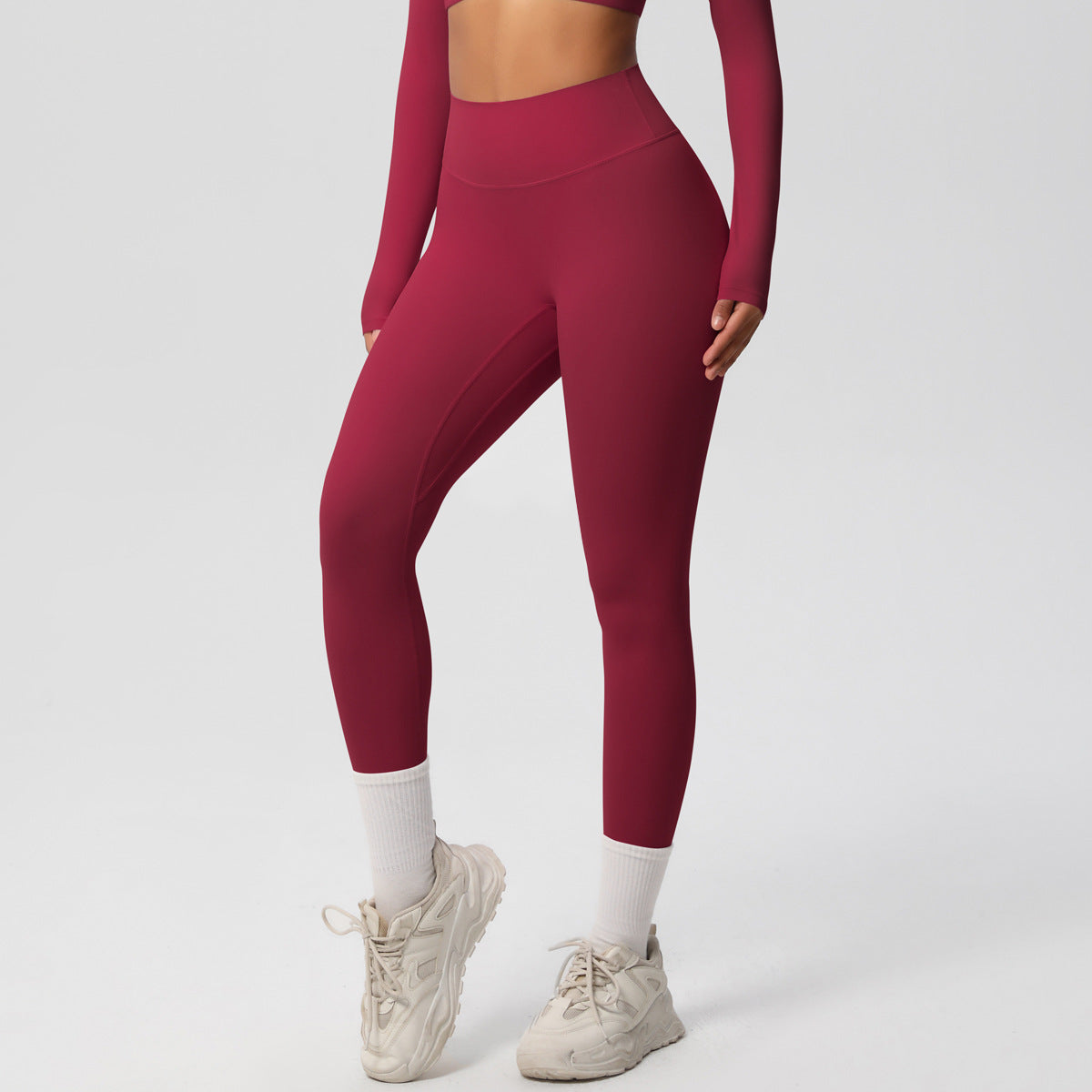 Completo Sportivo Donna – Top Schiena Lavorata e Pantaloni – Pantaloni 7100 – rosa intenso