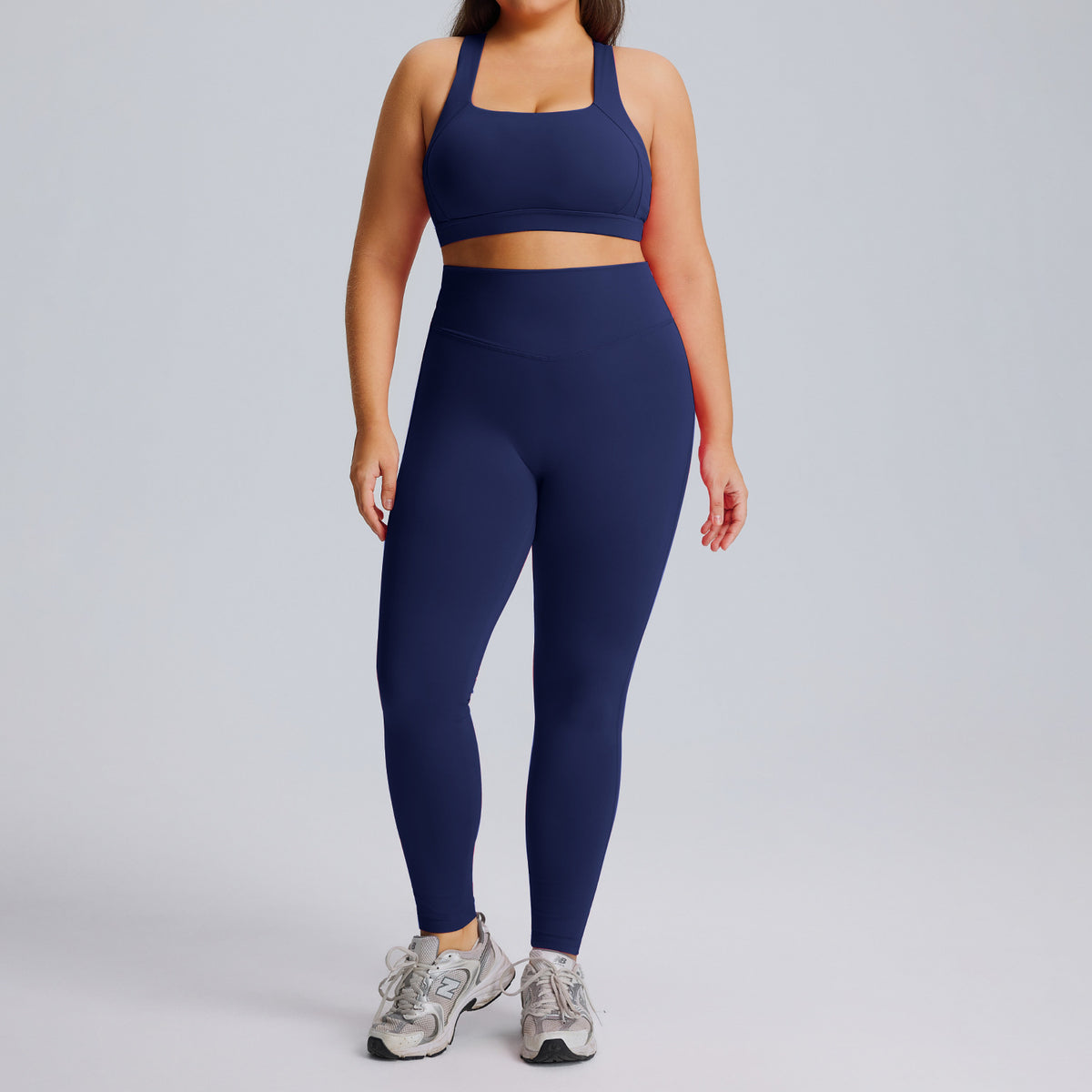 Completo Sportivo Donna – Top e Leggings per Corsa – Completo top + leggings – blu navy