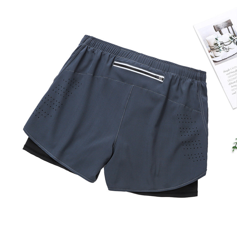 Pantaloncini Sportivi Uomo a Doppio Strato – Verde grigio