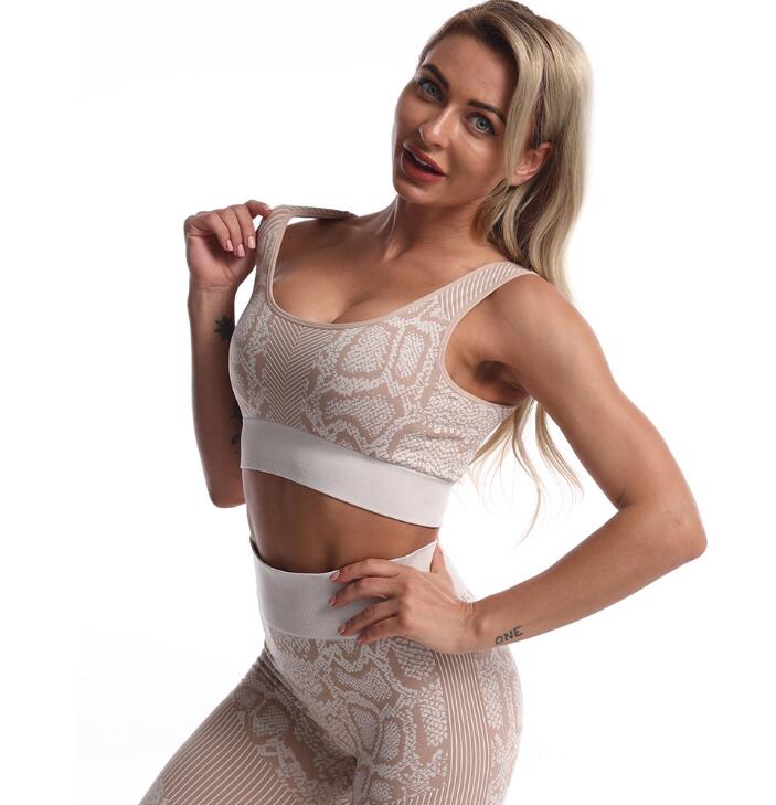 Ensemble seamless femme motif serpent – Brassière et legging – photo 2 sur 9