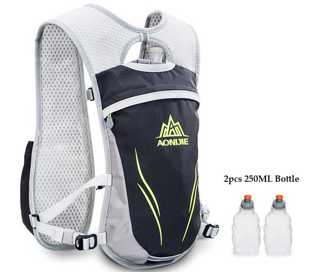 Zaino da Idratazione per Trail Running 5,5 L – Nero – con 2 borracce 250 ml
